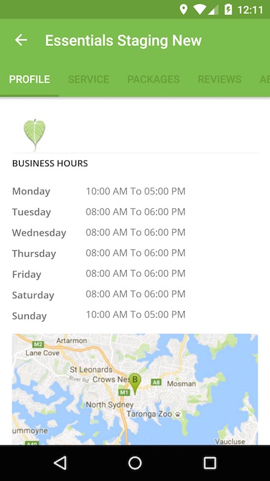 business hours of health and wellness app