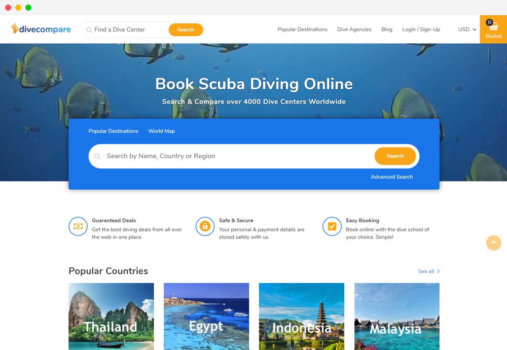 book scuba diving online