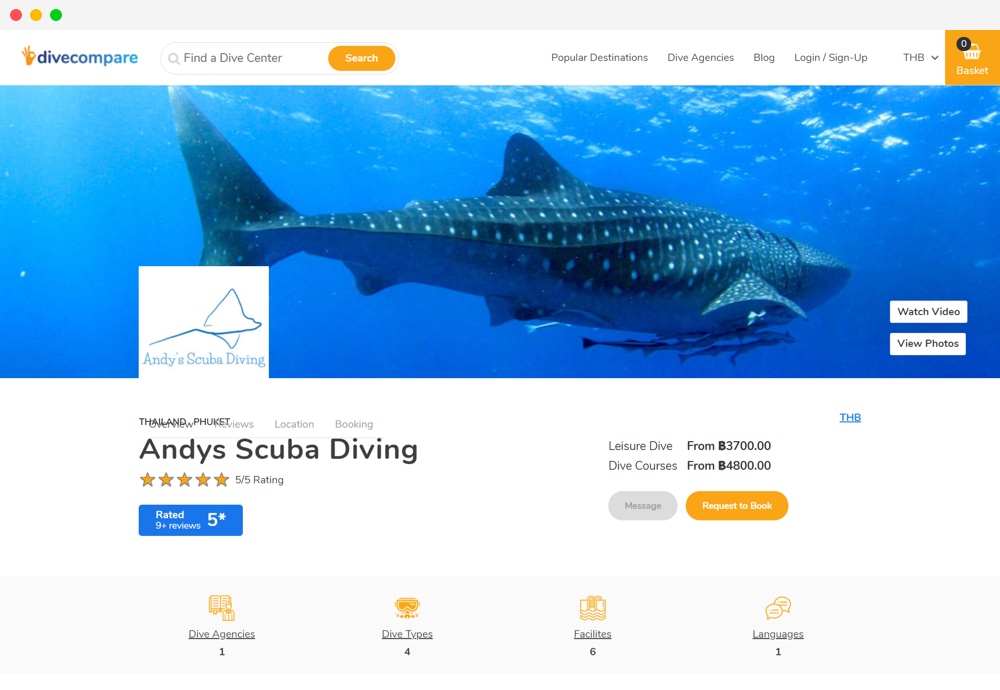 scuba diving business listed in our website