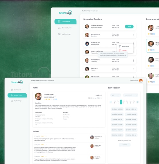 Tutor Profile dashboard