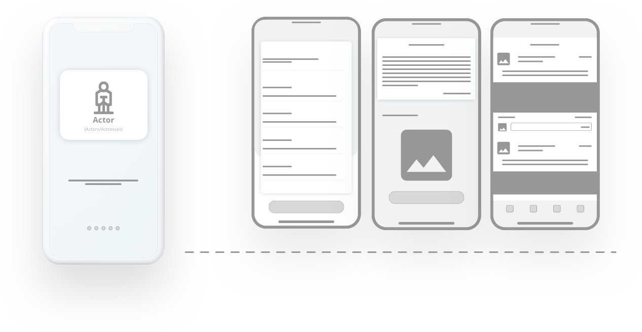 wireframes of Agent App the social networking app